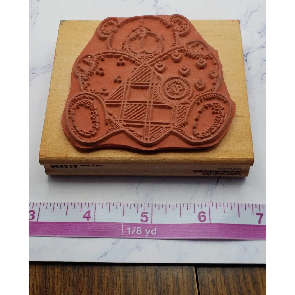 Ted E Bear Quilt Heart Buttons Stuffed Teddy Bear Rubber Stampede Rubber Stamp